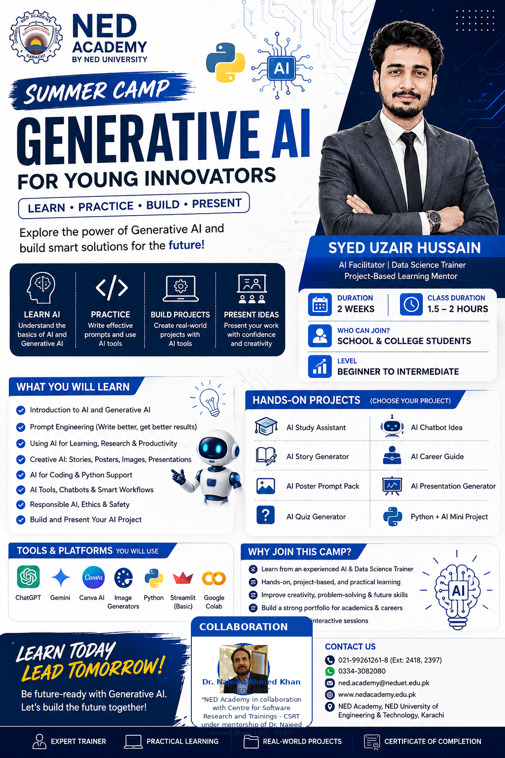 NED Academy Generative AI for Young Innovators programme flyer
